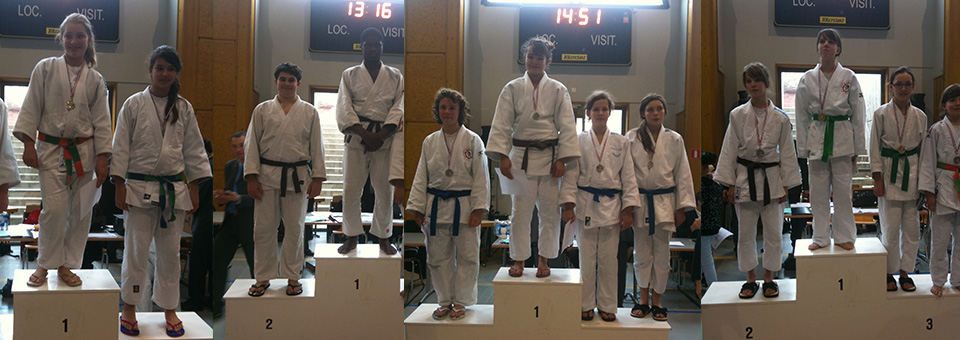 Podium championnats d'Alsace Minimes de judo 2013